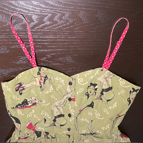 🪦Rare💚 Too Fast Cirque Couture 🪓 Zombie Girl Cotton Dress - Picture 4 of 11